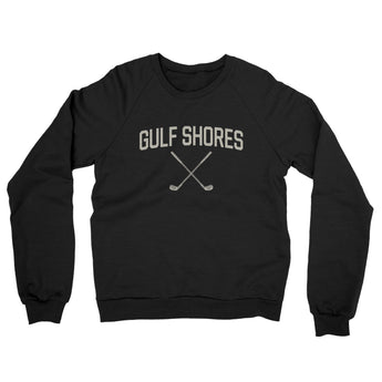 Gulf Shores Golf Midweight French Terry Crewneck Sweatshirt-Black-Allegiant Goods Co. Vintage Sports Apparel