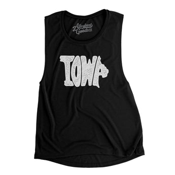 Iowa State Shape Text Women's Flowey Scoopneck Muscle Tank-Allegiant Goods Co. Vintage Sports Apparel