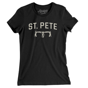 St. Pete Cycling Women's T-Shirt-Black-Allegiant Goods Co. Vintage Sports Apparel