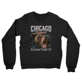 Chicago Football Throwback Mascot Midweight French Terry Crewneck Sweatshirt-Allegiant Goods Co. Vintage Sports Apparel
