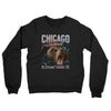 Chicago Football Throwback Mascot Midweight French Terry Crewneck Sweatshirt-Black-Allegiant Goods Co. Vintage Sports Apparel
