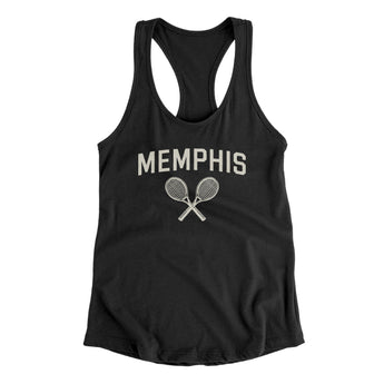 Memphis Tennis Women's Racerback Tank-Black-Allegiant Goods Co. Vintage Sports Apparel