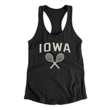 Iowa Tennis Women's Racerback Tank-Black-Allegiant Goods Co. Vintage Sports Apparel