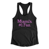 Miami's Number 1 Fan Women's Racerback Tank-Allegiant Goods Co. Vintage Sports Apparel