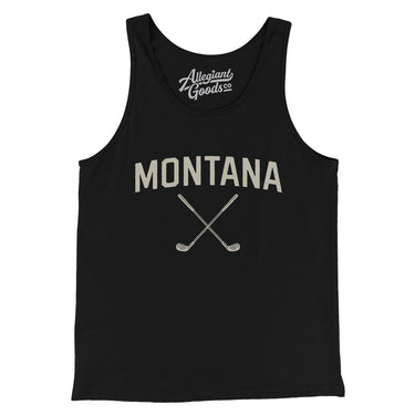 Montana Golf Men/Unisex Tank Top-Black-Allegiant Goods Co. Vintage Sports Apparel
