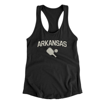 Arkansas Pickleball Women's Racerback Tank-Black-Allegiant Goods Co. Vintage Sports Apparel