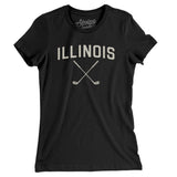 Illinois Golf Women's T-Shirt-Black-Allegiant Goods Co. Vintage Sports Apparel
