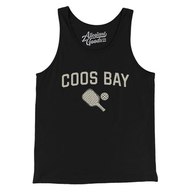 Coos Bay Pickleball Men/Unisex Tank Top-Black-Allegiant Goods Co. Vintage Sports Apparel