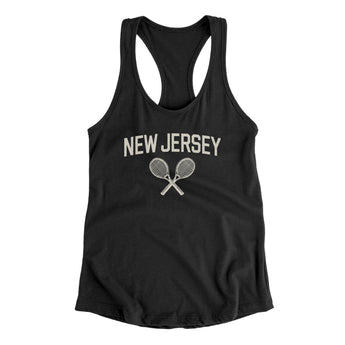 New Jersey Tennis Women's Racerback Tank-Black-Allegiant Goods Co. Vintage Sports Apparel