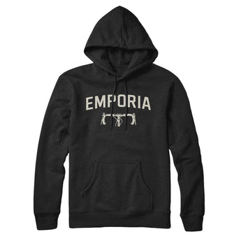 Emporia Cycling Hoodie-Black-Allegiant Goods Co. Vintage Sports Apparel