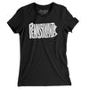 Pennsylvania State Shape Text Women's T-Shirt-Black-Allegiant Goods Co. Vintage Sports Apparel