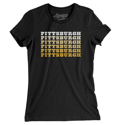 Pittsburgh Repeat Women's T-Shirt-Black-Allegiant Goods Co. Vintage Sports Apparel
