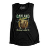 Oakland Baseball Throwback Mascot Women's Flowey Scoopneck Muscle Tank-Black-Allegiant Goods Co. Vintage Sports Apparel