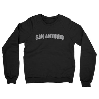 San Antonio Varsity Midweight French Terry Crewneck Sweatshirt-Black-Allegiant Goods Co. Vintage Sports Apparel