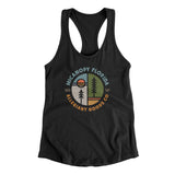 Micanopy Florida Retro Badge Women's Racerback Tank-Black-Allegiant Goods Co. Vintage Sports Apparel