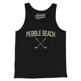 Pebble Beach Golf Men/Unisex Tank Top-Black-Allegiant Goods Co. Vintage Sports Apparel