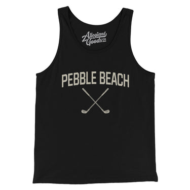 Pebble Beach Golf Men/Unisex Tank Top-Black-Allegiant Goods Co. Vintage Sports Apparel