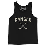 Kansas Golf Men/Unisex Tank Top-Black-Allegiant Goods Co. Vintage Sports Apparel