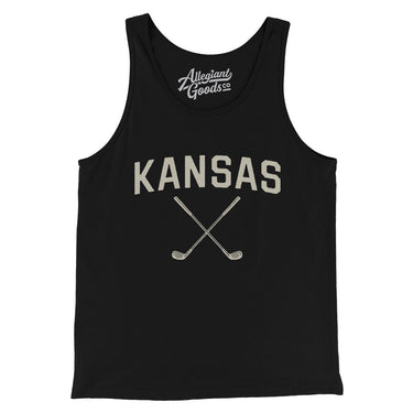Kansas Golf Men/Unisex Tank Top-Black-Allegiant Goods Co. Vintage Sports Apparel