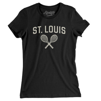 St. Louis Tennis Women's T-Shirt-Black-Allegiant Goods Co. Vintage Sports Apparel