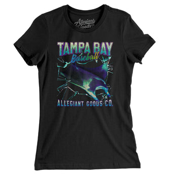 Tampa Bay Baseball Throwback Mascot Women's T-Shirt-Allegiant Goods Co. Vintage Sports Apparel