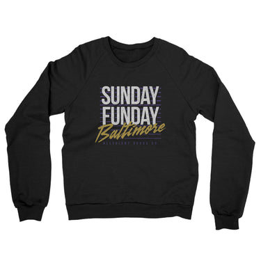 Sunday Funday Baltimore Midweight French Terry Crewneck Sweatshirt-Allegiant Goods Co. Vintage Sports Apparel