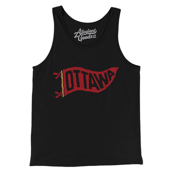 Ottawa Pennant Men/Unisex Tank Top-Black-Allegiant Goods Co. Vintage Sports Apparel