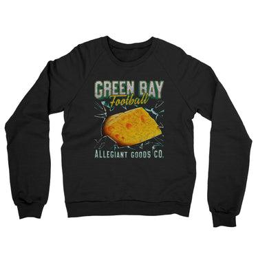 Green Bay Football Throwback Mascot Midweight French Terry Crewneck Sweatshirt-Allegiant Goods Co. Vintage Sports Apparel