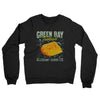 Green Bay Football Throwback Mascot Midweight French Terry Crewneck Sweatshirt-Black-Allegiant Goods Co. Vintage Sports Apparel