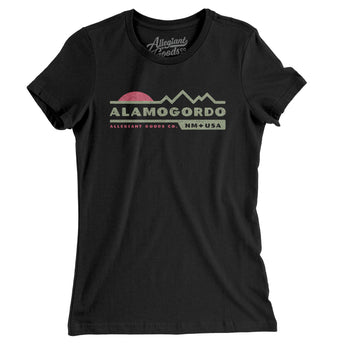 Alamogordo Mountain Sunset Women's T-Shirt-Black-Allegiant Goods Co. Vintage Sports Apparel