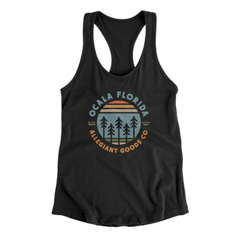 Ocala Florida Retro Badge Women's Racerback Tank-Allegiant Goods Co. Vintage Sports Apparel