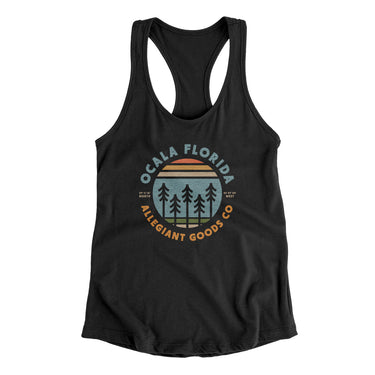 Ocala Florida Retro Badge Women's Racerback Tank-Allegiant Goods Co. Vintage Sports Apparel