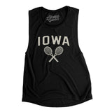 Iowa Tennis Women's Flowey Scoopneck Muscle Tank-Black-Allegiant Goods Co. Vintage Sports Apparel