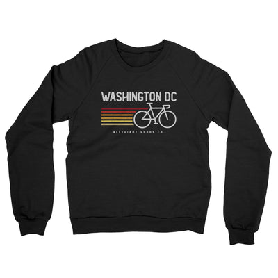 Washington Dc Cycling Midweight French Terry Crewneck Sweatshirt-Black-Allegiant Goods Co. Vintage Sports Apparel