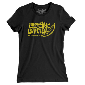 Electric Banana Pittsburgh Women's T-Shirt-Black-Allegiant Goods Co. Vintage Sports Apparel