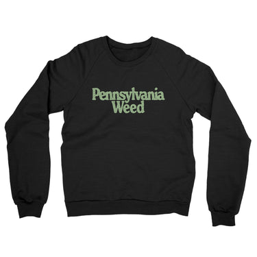 Pennsylvania Weed Midweight French Terry Crewneck Sweatshirt-Black-Allegiant Goods Co. Vintage Sports Apparel