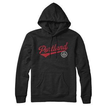 Portland Vintage Script Hoodie-Allegiant Goods Co. Vintage Sports Apparel