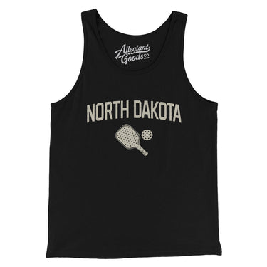 North Dakota Pickleball Men/Unisex Tank Top-Black-Allegiant Goods Co. Vintage Sports Apparel
