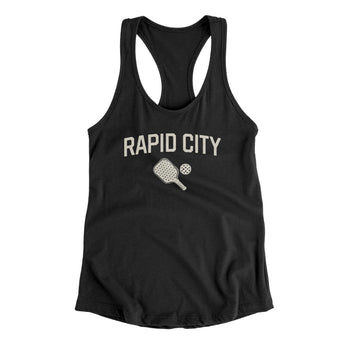 Rapid City Pickleball Women's Racerback Tank-Black-Allegiant Goods Co. Vintage Sports Apparel