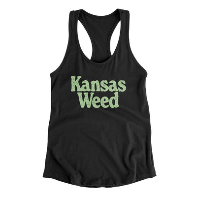 Kansas Weed Women's Racerback Tank-Black-Allegiant Goods Co. Vintage Sports Apparel