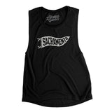 Sacramento Pennant Women's Flowey Scoopneck Muscle Tank-Black-Allegiant Goods Co. Vintage Sports Apparel