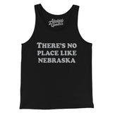 There's No Place Like Nebraska Men/Unisex Tank Top-Black-Allegiant Goods Co. Vintage Sports Apparel