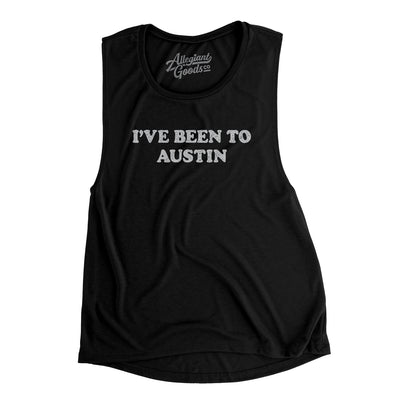 I've Been To Austin Women's Flowey Scoopneck Muscle Tank-Black-Allegiant Goods Co. Vintage Sports Apparel