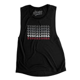 Tuscaloosa Repeat Women's Flowey Scoopneck Muscle Tank-Black-Allegiant Goods Co. Vintage Sports Apparel