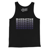 Manhattan Repeat Men/Unisex Tank Top-Black-Allegiant Goods Co. Vintage Sports Apparel