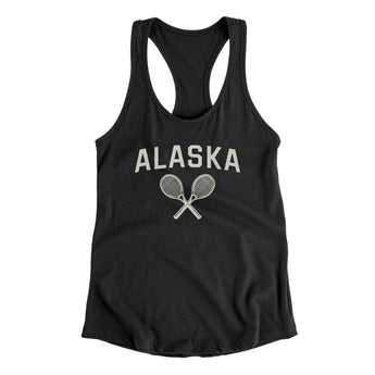 Alaska Tennis Women's Racerback Tank-Black-Allegiant Goods Co. Vintage Sports Apparel