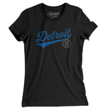 Detroit Vintage Script Women's T-Shirt-Black-Allegiant Goods Co. Vintage Sports Apparel