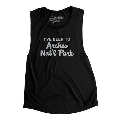 I've Been To Arches National Park Women's Flowey Scoopneck Muscle Tank-Black-Allegiant Goods Co. Vintage Sports Apparel