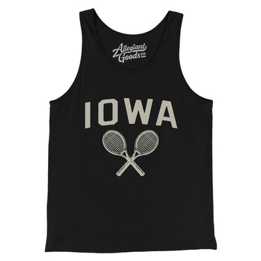 Iowa Tennis Men/Unisex Tank Top-Black-Allegiant Goods Co. Vintage Sports Apparel