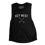 Key West Golf Women's Flowey Scoopneck Muscle Tank-Black-Allegiant Goods Co. Vintage Sports Apparel